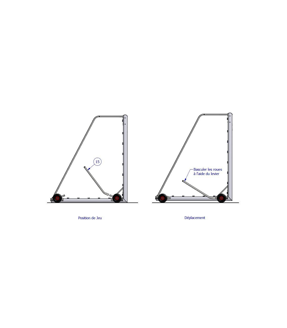 SCHEMA POIGNEE MANIPULATION MINI BUT DE FOOTBALL TRANSPORTABLE AVEC LESTS