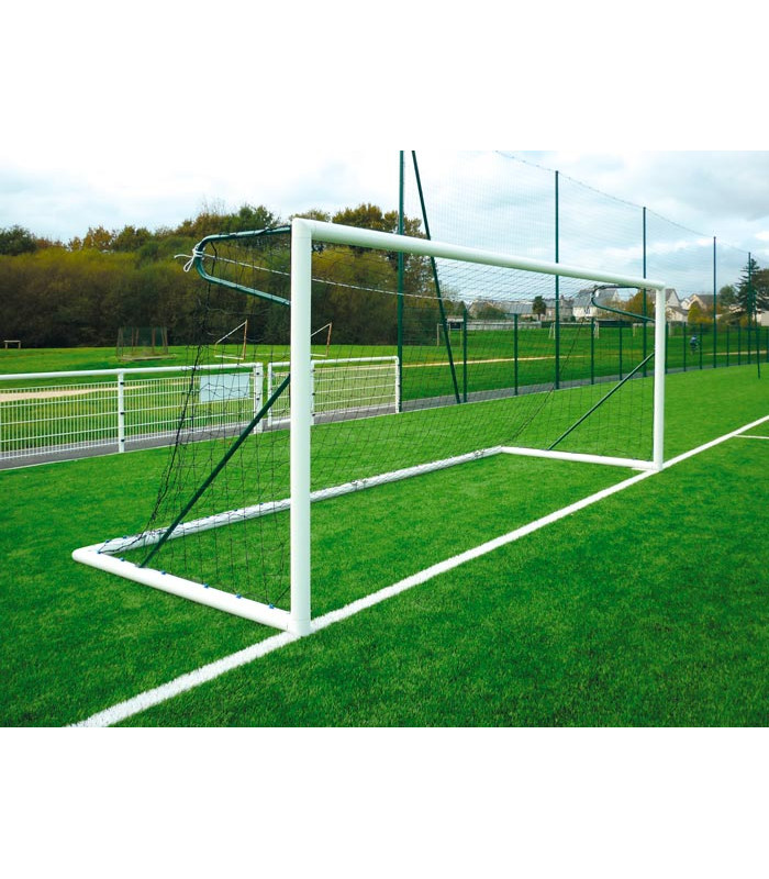PAIRE DE BUTS DE FOOTBALL A 8 TRANSPORTABLES ALU  VUE GAUCHE