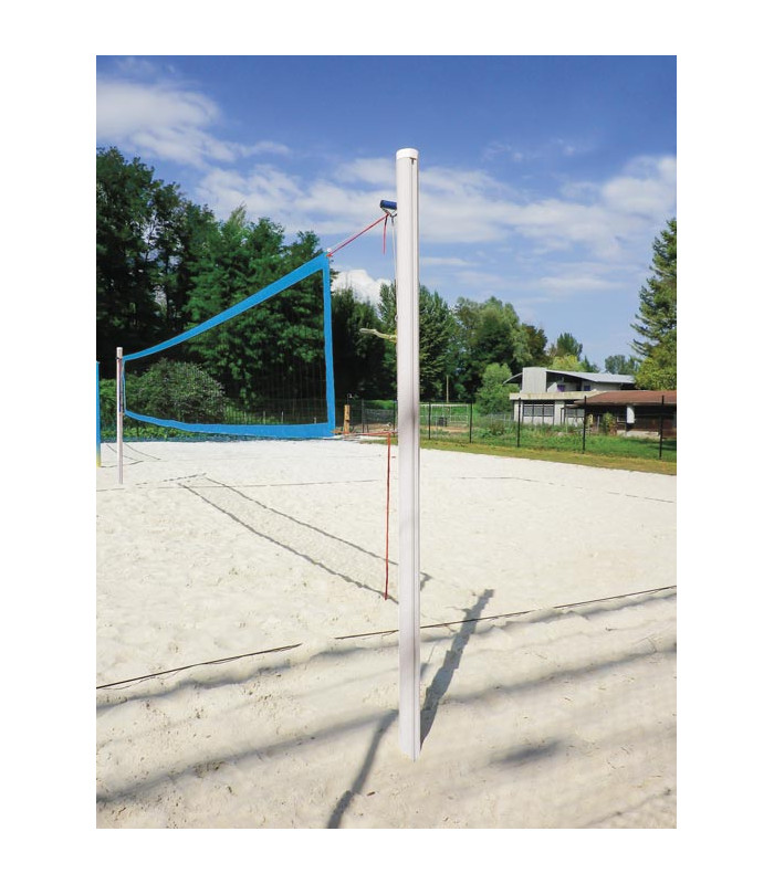POTEAUX BEACH VOLLEY COMPÉTITION BLANCS AVEC TREUIL