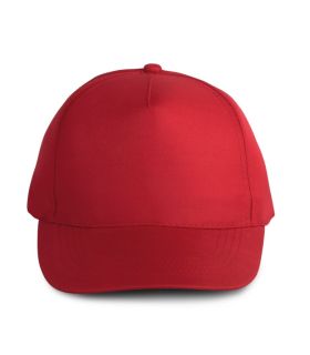 CASQUETTE POLYESTER 5 PANNEAUX ROUGE FACE