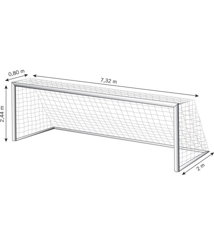 DIMENSIONS PAIRE DE FILETS DE FOOTBALL A 11