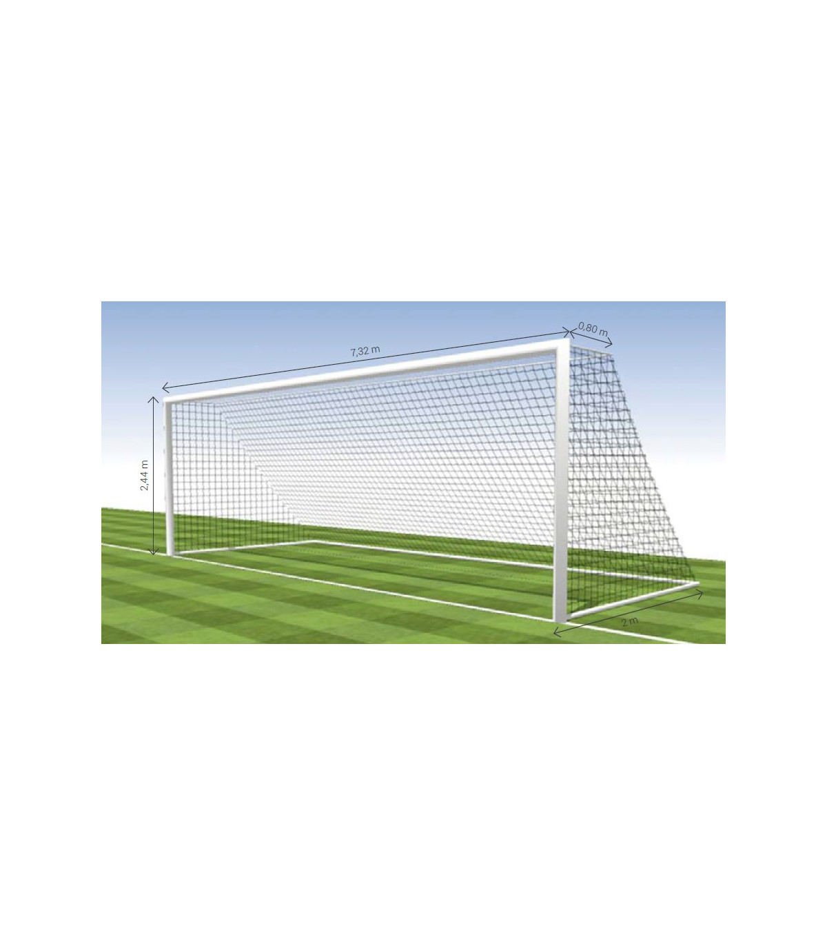 FILETS DE FOOTBALL À 11 FORME TRAPÈZE BICOLORES