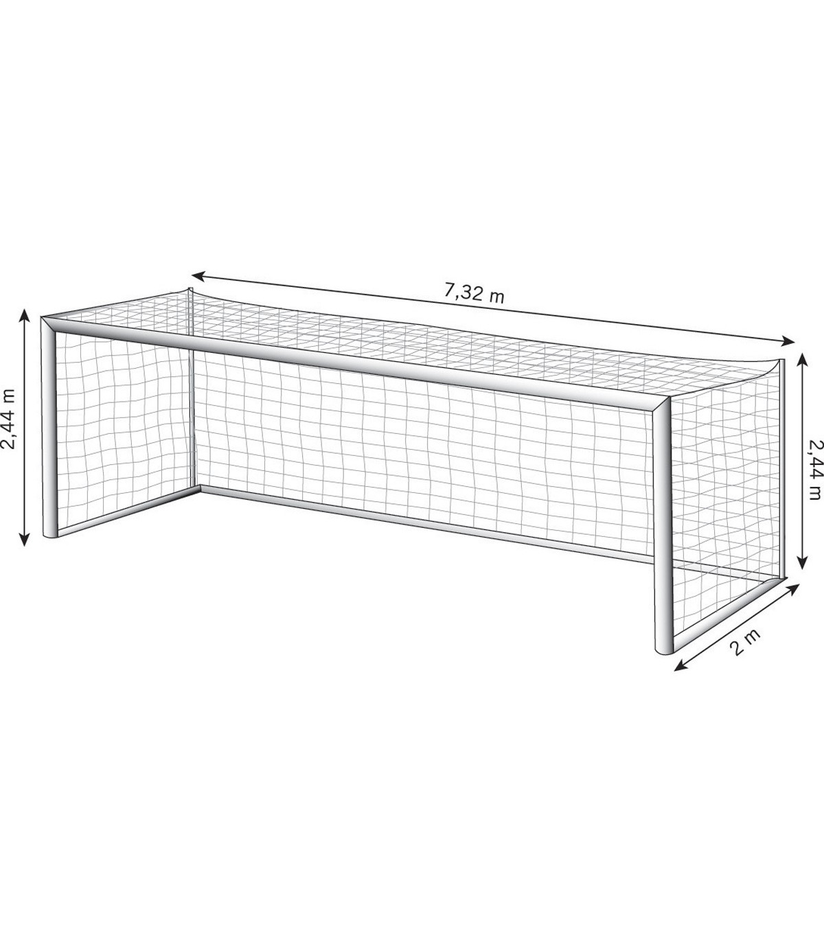 DIMENSIONS PAIRE DE FILETS DE FOOTBALL A 11 FORMAT EUROPEEN