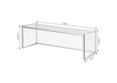 DIMENSIONS PAIRE DE FILETS DE FOOTBALL A 11 FORMAT EUROPEEN BICOLORE