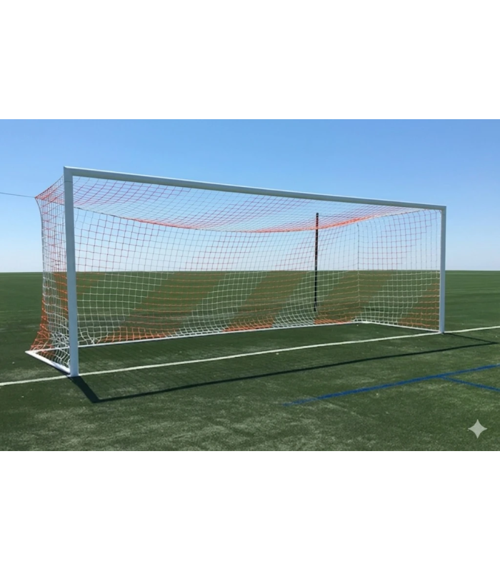 FILETS DE FOOTBALL A 11 FORMAT EUROPÉEN 145 MM BLANC ROUGE