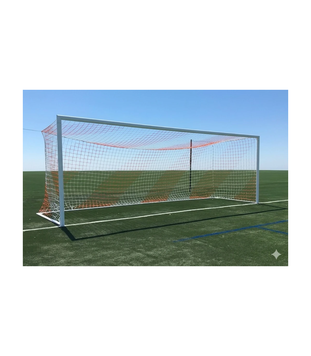 FILETS DE FOOTBALL A 11 FORMAT EUROPÉEN 145 MM BLANC ROUGE