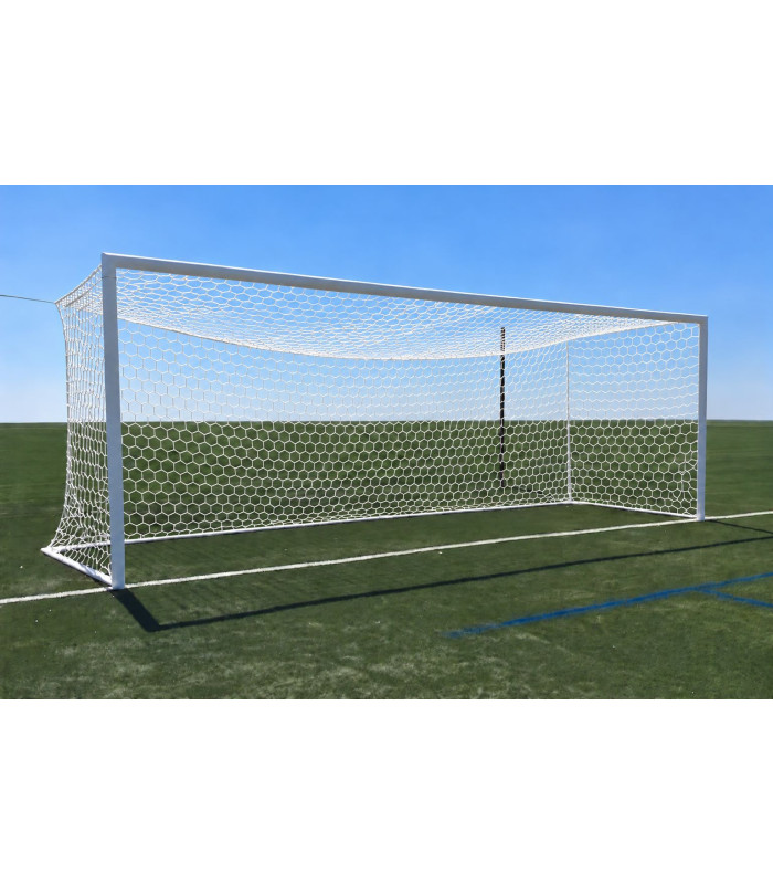 FILETS DE FOOTBALL A 11 FORMAT EUROPÉEN 120 MM HEXAGONAL BLANC