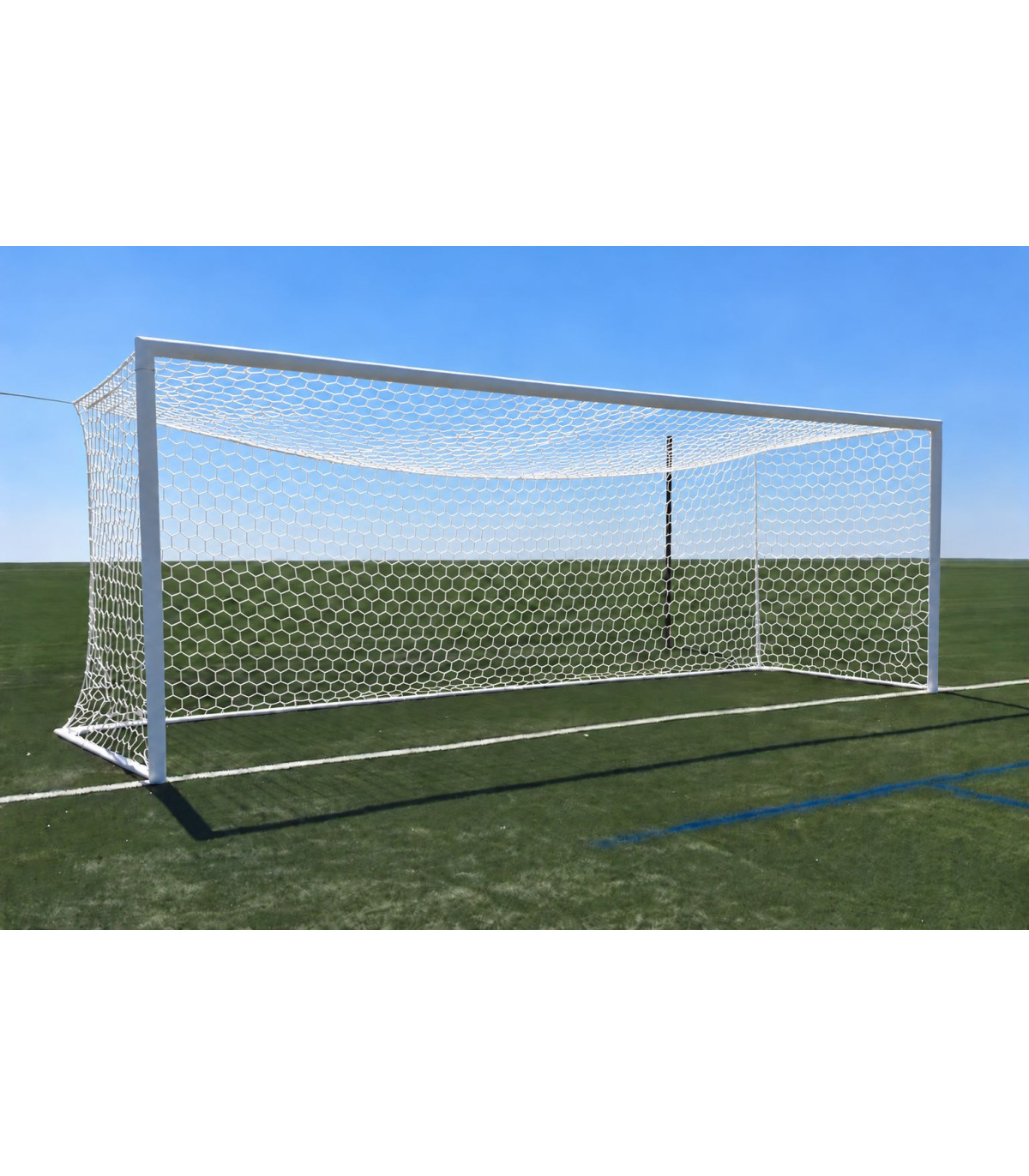 FILETS DE FOOTBALL A 11 FORMAT EUROPÉEN 120 MM HEXAGONAL BLANC