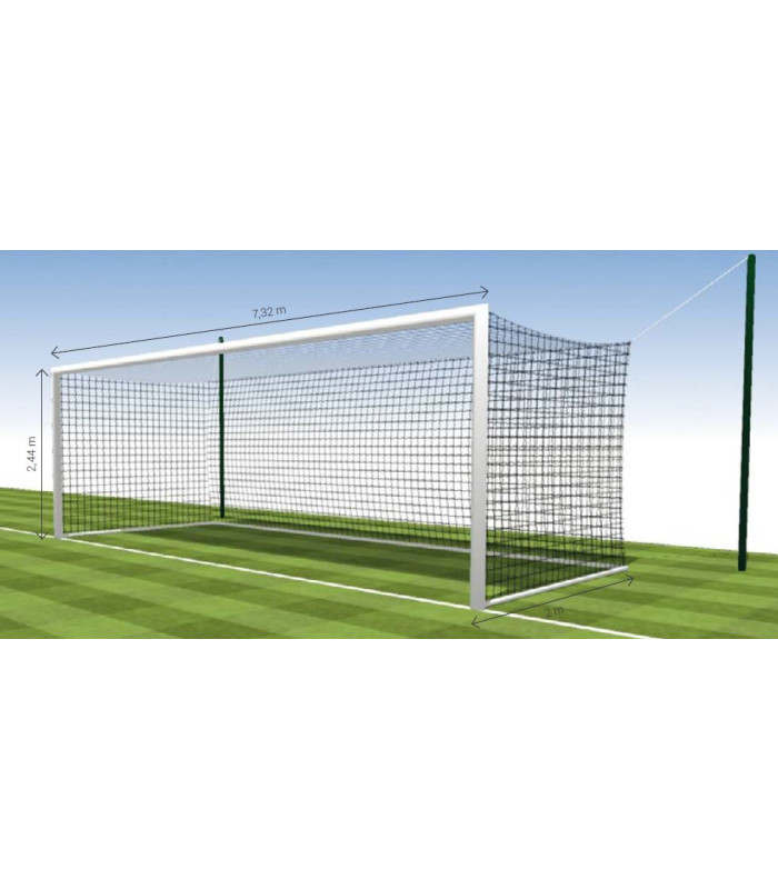 PAIRE DE FILETS DE FOOTBALL A 11 FORMAT EUROPÉEN 120 MM SANS NOEUD