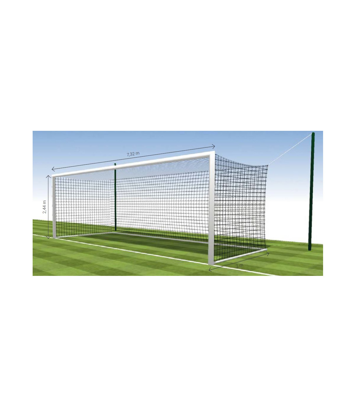 PAIRE DE FILETS DE FOOTBALL A 11 FORMAT EUROPÉEN 120 MM SANS NOEUD