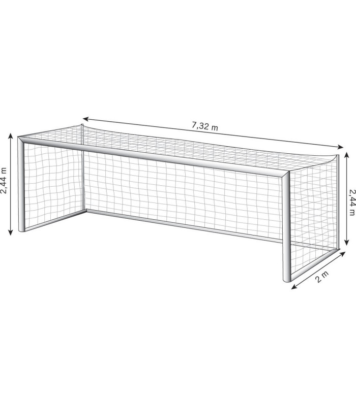 DIMENSIONS PAIRE DE FILETS DE FOOTBALL A 11 FORMAT EUROPEEN HEXAGONAL