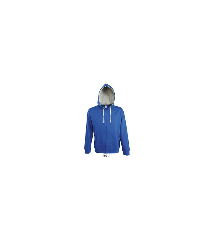 VESTE ZIPPEE CAPUCHE CONTRASTEE HOMME BLEUE ROY