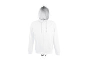 VESTE ZIPPEE CAPUCHE CONTRASTEE HOMME BLANCHE