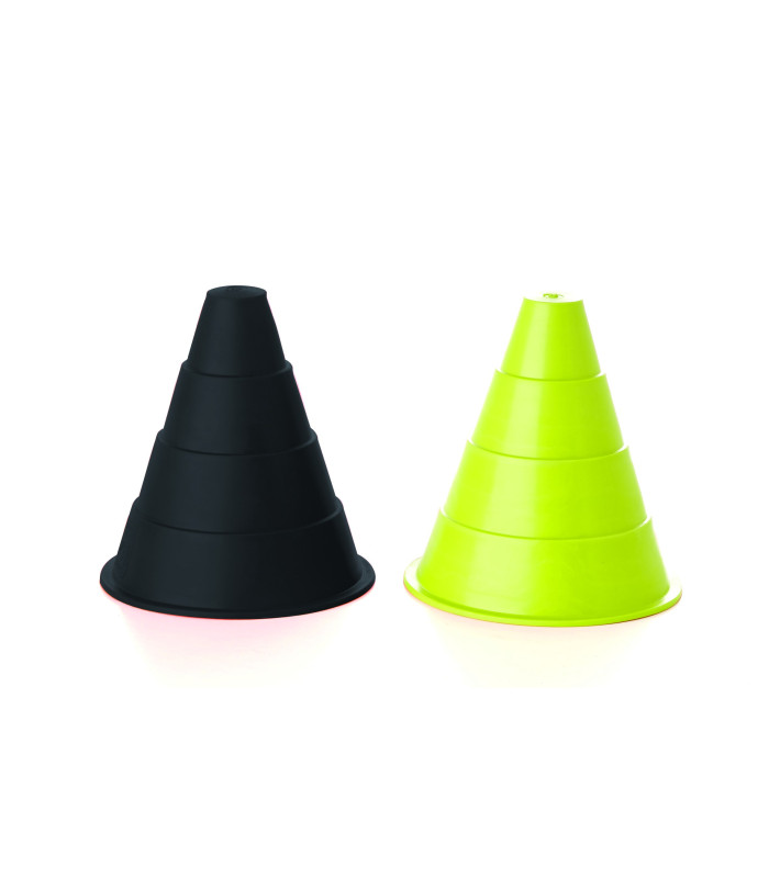CONE DE SPORT EXTRA SOUPLE 16 CM NOIR ET JAUNE