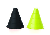 CONE DE SPORT EXTRA SOUPLE 16 CM NOIR ET JAUNE