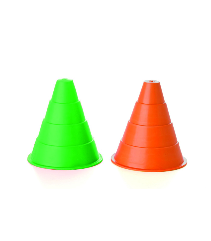 CONE DE SPORT EXTRA SOUPLE 16 CM VERT ET ROUGE