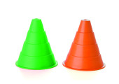 CONE DE SPORT EXTRA SOUPLE 16 CM VERT ET ROUGE