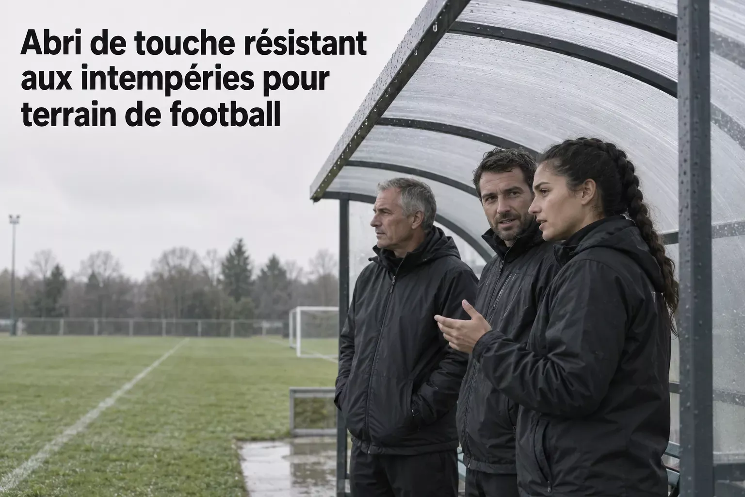 Abri de touche résistant aux intempéries pour terrain de football